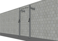 TGrip Commercial 4' Low Profile Wall Mount Rig - 3x3 Steel - Functional Multi-Grip Pull-Up - Sandwich Style J-Hooks