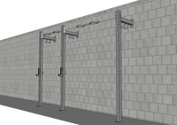 TGrip Commercial 10' Low Profile Wall Mount Rig - 3x3 Steel - Functional Multi-Grip Pull-Up - Sandwich Style J-Hooks