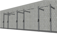 TGrip Commercial 24' Wall Mount Rig - 3x3 Steel - Functional Multi-Grip Pull-Up - Sandwich Style J-Hooks