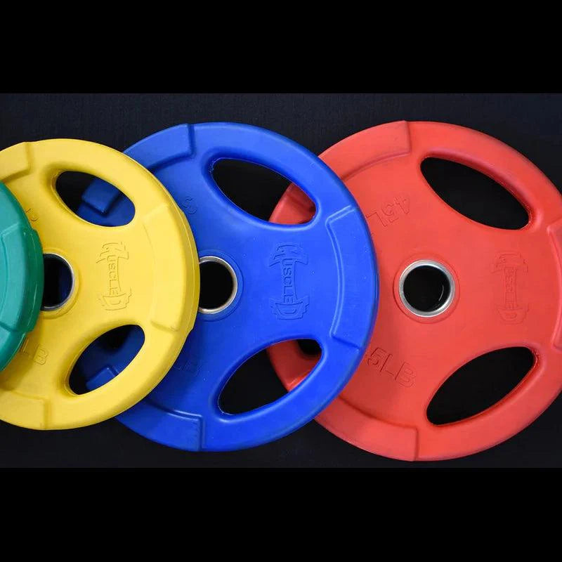 Muscle D Fitness RUBBER COATED COLORED OLYMPIC PLATES: Rubber Plates, per Pair — view 4