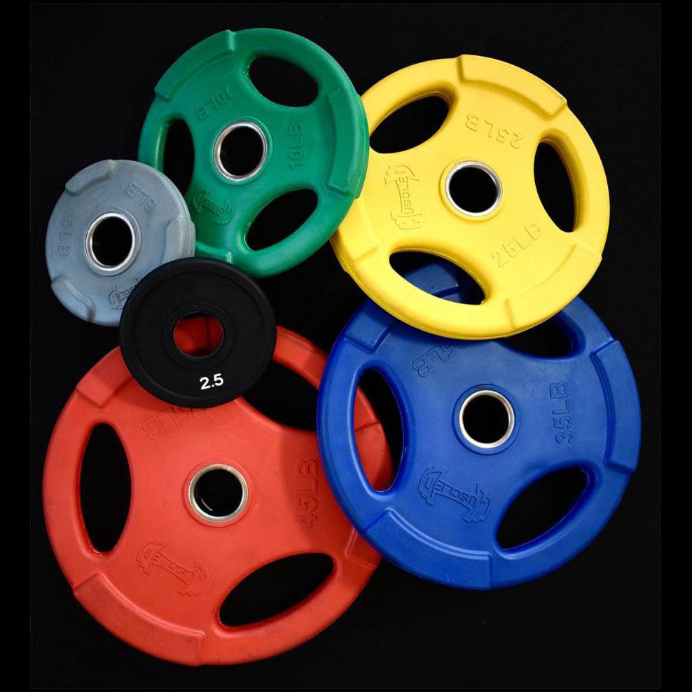Muscle D Fitness RUBBER COATED COLORED OLYMPIC PLATES: Rubber Plates, per Pair