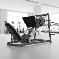Excel Roller Bearing Leg Press - Muscle D Fitness - Plate Load Leg Press - Weight Storage Pegs - Adjustable Back Pad