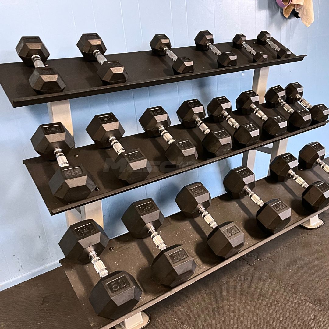 Muscle D Fitness Rubber Hex Dumbbell Set — view 4