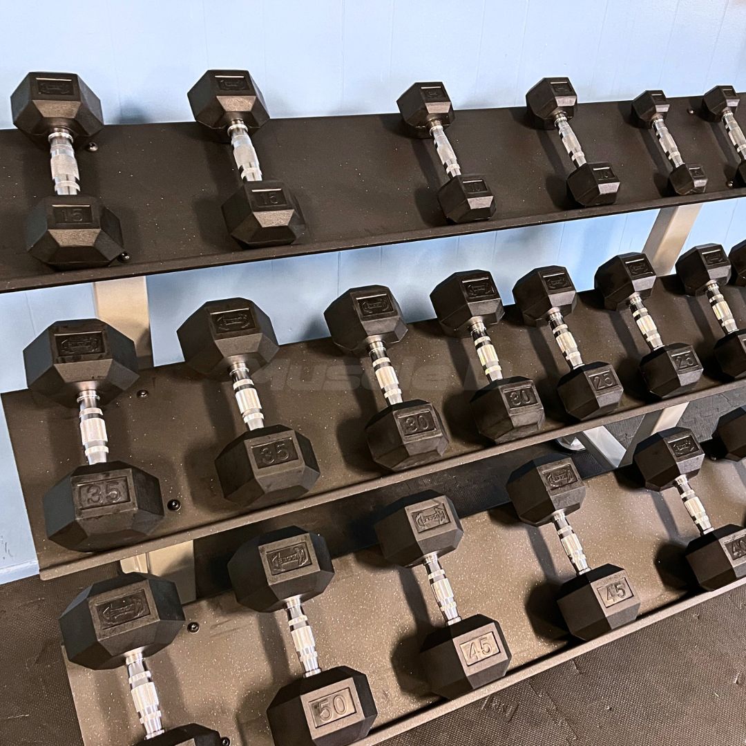 Muscle D Fitness Rubber Hex Dumbbell Set — view 5