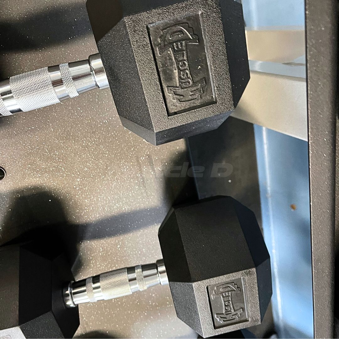 Muscle D Fitness Rubber Hex Dumbbell Set — view 7