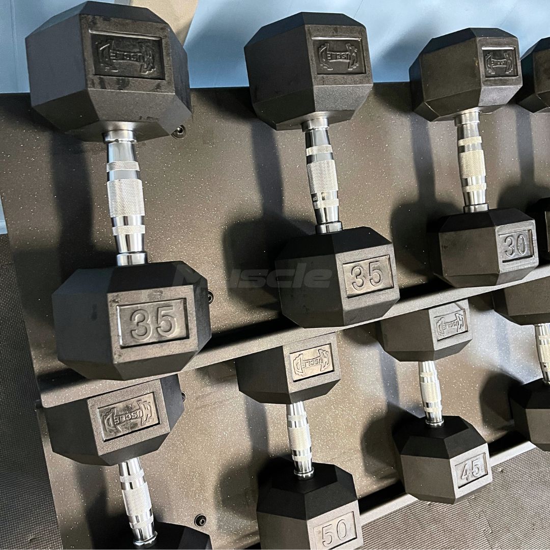 Muscle D Fitness Rubber Hex Dumbbell Set — view 8