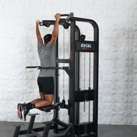 Excel Selectorized Assisted Chin / Dip Combo - Functional Handles - Collapsable Knee Pad - Adjustable Width Dip Bars