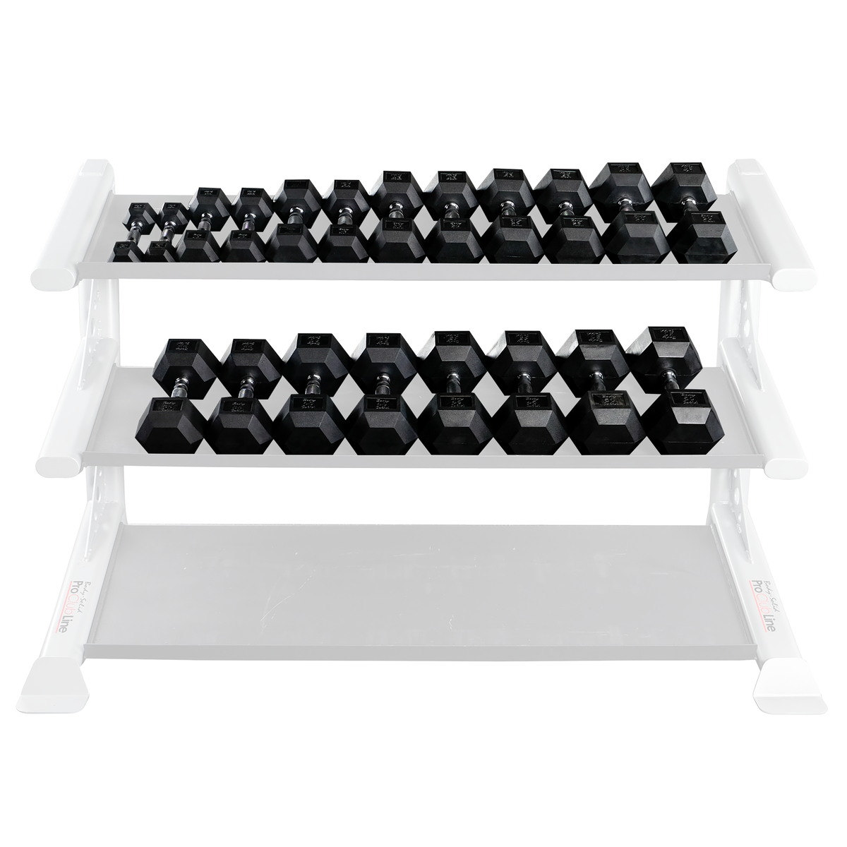 Body-Solid Tools Rubber Hex Dumbbells (SDR Series, 3-120 lb, Single or Pair)