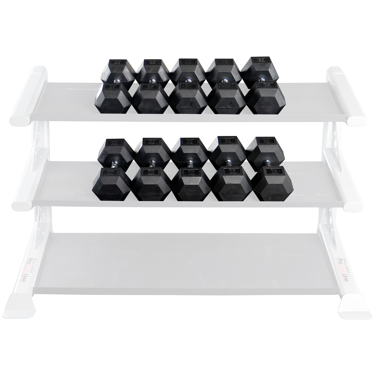 Body-Solid Tools Rubber Hex Dumbbells (SDR Series, 3-120 lb, Single or Pair)