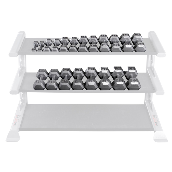Body-Solid SDX Vertical Cast Iron Hex Dumbbell Set Stacked