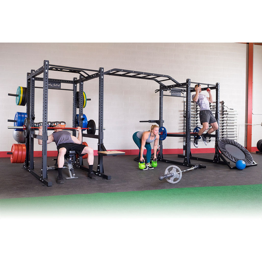 SPR1000SSDB Double Power Racks with Monkey Bars and Safety Straps