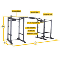 SPR1000SSDB Double Power Racks with Monkey Bars and Safety Straps