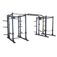SPR1000SSDBBACK Double Power Racks with Rear Extensions and Monkey Bars with Safety Straps