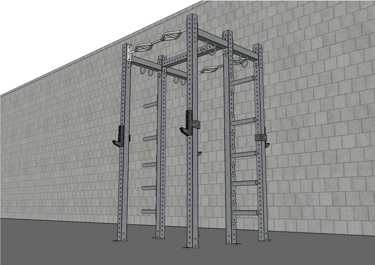 TGrip Commercial Double Half Rack Weight Set - 3x3 Steel - Functional Multi-Grip Pull-Up - Integrated Plate Storage - J-Hooks
