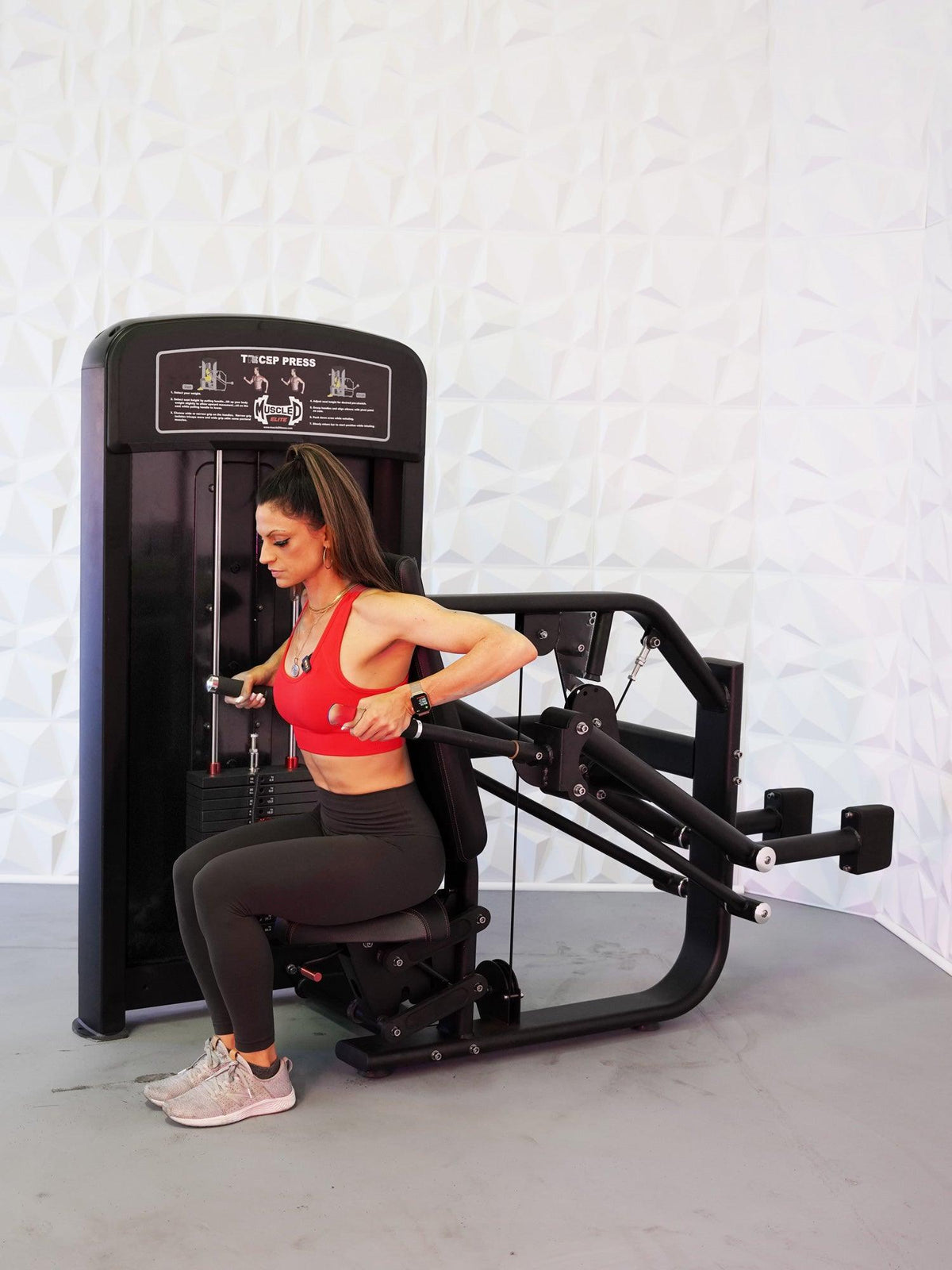 Muscle D Fitness Elite Selectorized Triceps Press — view 3