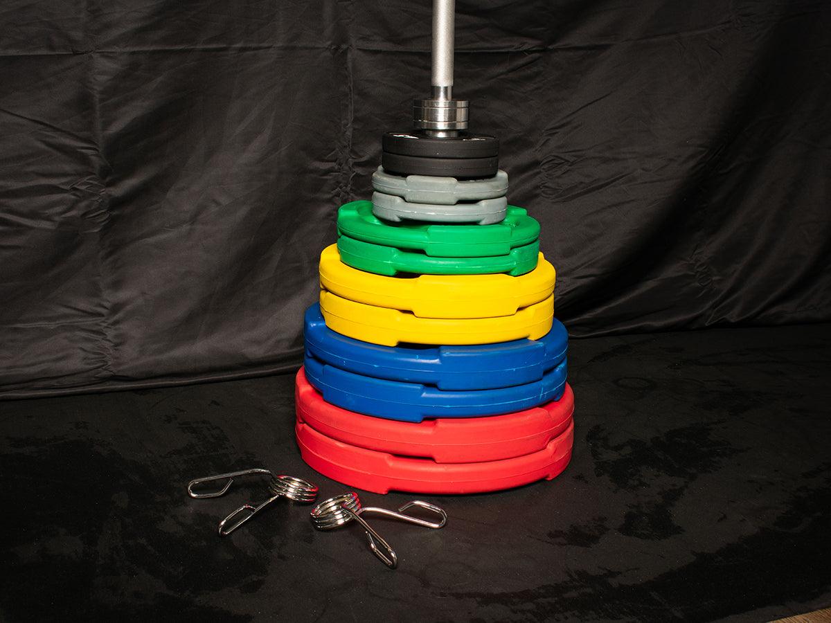 Muscle D Fitness RUBBER COATED COLORED OLYMPIC PLATES: Rubber Plates, per Pair — view 12
