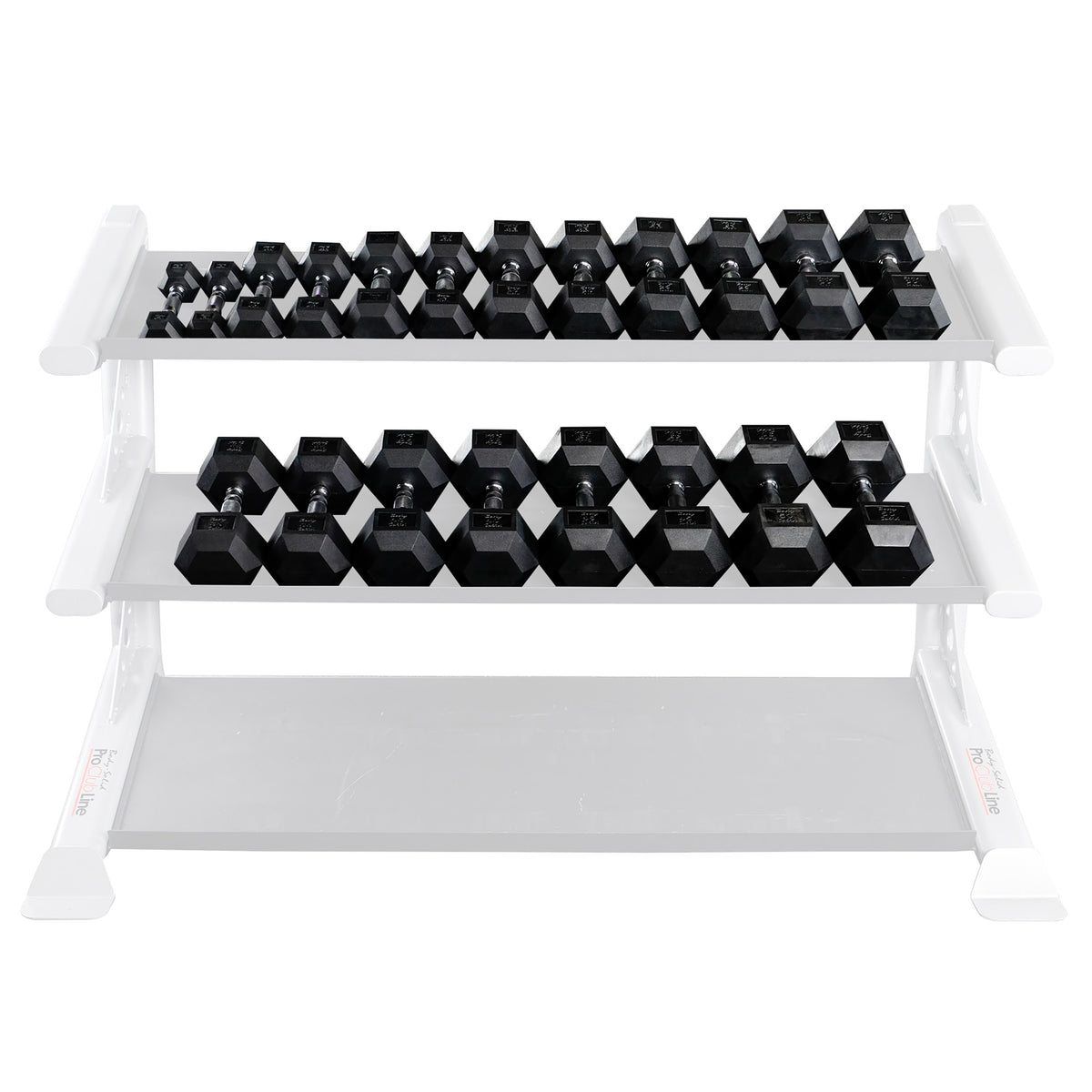 Body-Solid Powerline Rubber Hex Dumbbell 5-30 lb Package SDR-210