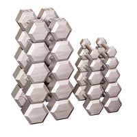 Body-Solid SDX Vertical Cast Iron Hex Dumbbell Set Stacked